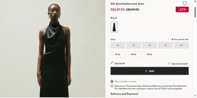 H&M black full length cowl fronted backless strappy dress Sz 12 UK - Rrp 69.99 (New)