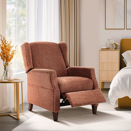 Armchair with Storage Pockets Manual Recline (Multiple Colours)