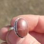 Mid Century Large Oval Cabochon Agate Sterling Silver Ring Image 2