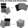 NEW SALE | Storage Bench Padded Foldable Storage Box with Lid Foot Stool with Storage for Kids Toys Bedroom Hallway Living Room Grey 30x30x30cm Image 2