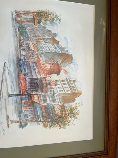 Pair of large framed Paris France pictures