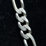 Vintage English Sterling Silver Figaro Chain Birmingham Hallmarked Image 2