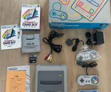 Super Famicom SNES Console Boxed CIB + Flash Card SNES 32gb sd Card + Super Game Boy Boxed + Gameboy Flash Card with 4GB micro sd