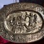 Pair Brass Plaques tavern scenes Image 2