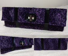 Beautiful Purple Velvet Clutch Bag, NEW