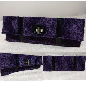 Beautiful Purple Velvet Clutch Bag, NEW