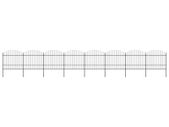 Garden Fence with Spear Top Steel (1.5-1.75)x13.6 m Black