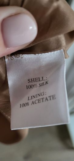 LK BENNETT 100% Silk Tan Cowl neck dress Sz 14 UK (Fit 14-16UK) - Rrp 225 (New)