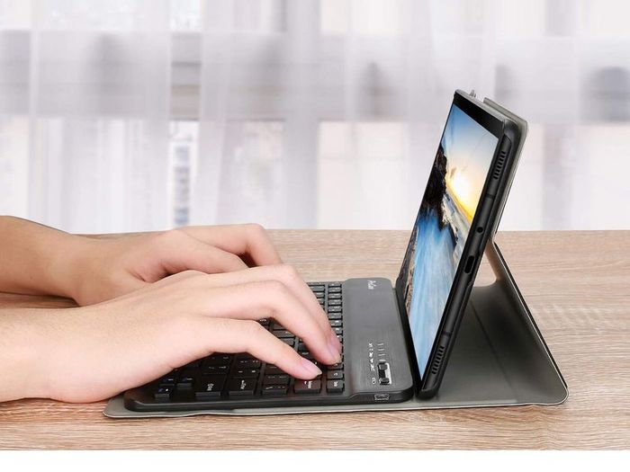 Smart Case Galaxy Tab A 8.0 2019 Keyboard Case SM-T290 SM-T295, Slim Shell Lightweight Smart Cover with Magnetically Detachable Wireless Keyboard for Galaxy