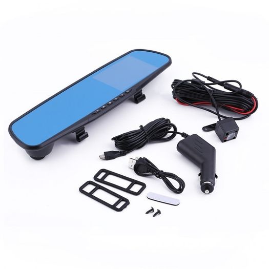 Full HD 1080P DVR In-Car Rear View Mirror 4.3" Monitor Dash Cam Recorder Camera Dual lens Reversing Cam