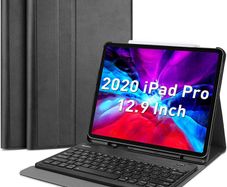 Keyboard Case iPad Pro 12.9 2020 & 2018 Keyboard Case with Pencil Holder, Slim Lightweight Smart Cover with Detachable Wireless Keyboard for iPad Pro 12.9 inch 4th Gen 2020 / 3rd Gen 2018, 2019 2020, 2021, 2022