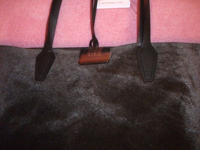GUESS Bobbi reversible black velvet tote