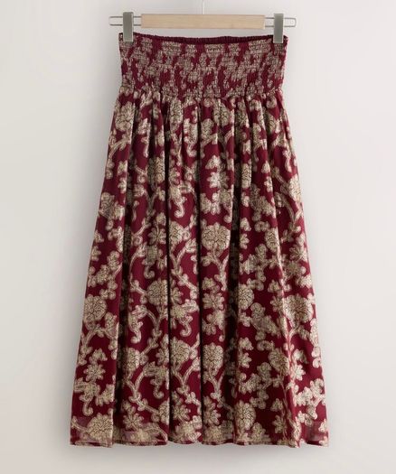 Christmas burgundy viscose Skirt