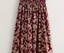 Christmas burgundy viscose Skirt