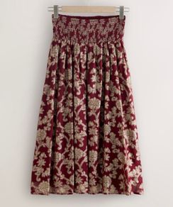 Christmas burgundy viscose Skirt
