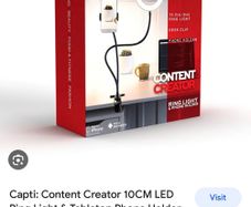 Capti 15 LED Ring Light and Tabletop Phone Holder BNIB