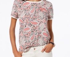New with tag Tommy Hilfiger XS paisley printed T-Shirt created for Macy's retro