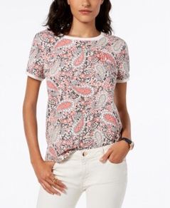 New with tag Tommy Hilfiger XS paisley printed T-Shirt created for Macy's retro