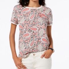 New with tag Tommy Hilfiger XS paisley printed T-Shirt created for Macy's retro