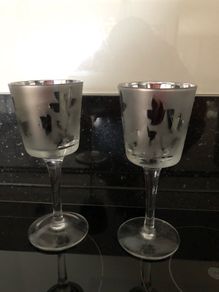 Silver Glass Christmas Candle Holder