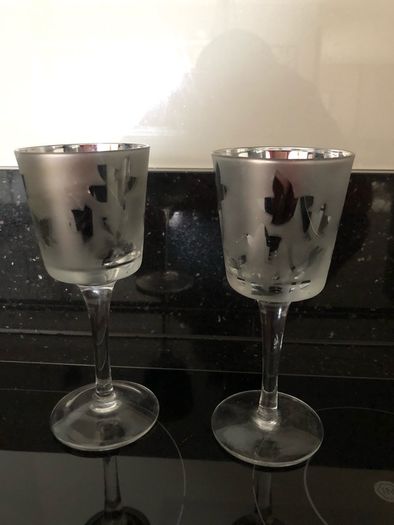 Silver Glass Christmas Candle Holder