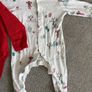 Brand new - Christmas unisex outfit bundle 3-6 months (2 sleepsuits, 2 tops, 2 bottoms, 1 vest and 2 bibs) Image 7