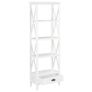 Bookcase with 1 Drawer White 60x30x170 cm MDF Image 2