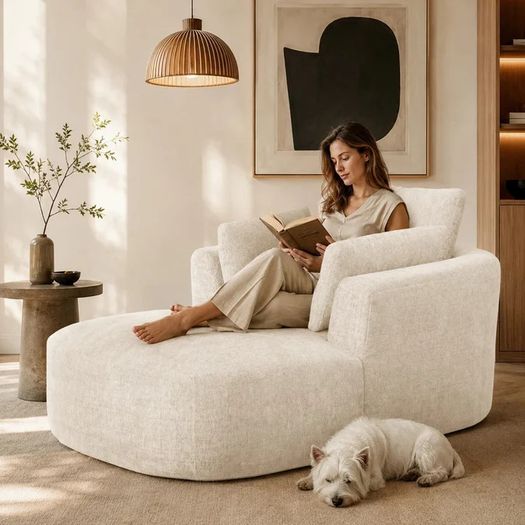 Softy Compressed Indoor Lounge Sofa Chair - Beige