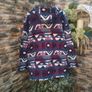 Purple and blue Vintage Aztec print hooded fleece  med to large Image 9