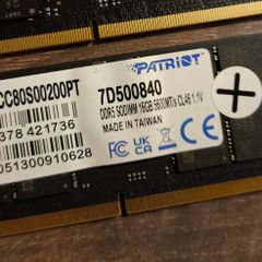 1x 16GB DDR5 Laptop RAM Sodimm 5600MHz Patriot