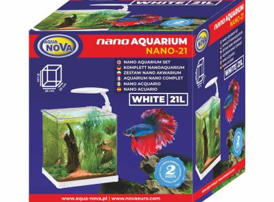 Aqua Nova Aquarium Set NANO-21 White 21L LED Light And Filter