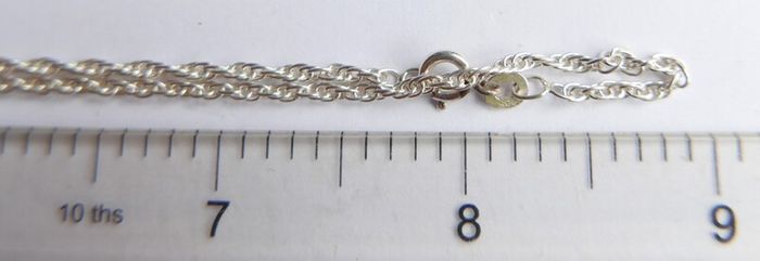 Vintage 925 Sterling Silver Brown Labradorite Pendant Necklace length 18" - 11,7g