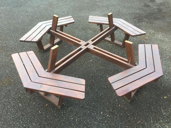 Wooden patio picnic table