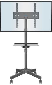 Mobile TV Stand on Wheels for 23-55 inch Plasma/LCD/LED TVs, Portable TV Stand with Laptop Shelf, Height Adjustable Wheeled Rolling TV Cart Trolly up to 25kg, Max. VESA 400x400mm (FREE POSTAGE)