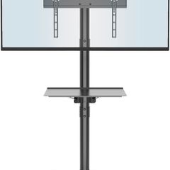Mobile TV Stand on Wheels for 23-55 inch Plasma/LCD/LED TVs, Portable TV Stand with Laptop Shelf, Height Adjustable Wheeled Rolling TV Cart Trolly up to 25kg, Max. VESA 400x400mm (FREE POSTAGE)