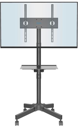 Mobile TV Stand on Wheels for 23-55 inch Plasma/LCD/LED TVs, Portable TV Stand with Laptop Shelf, Height Adjustable Wheeled Rolling TV Cart Trolly up to 25kg, Max. VESA 400x400mm (FREE POSTAGE)