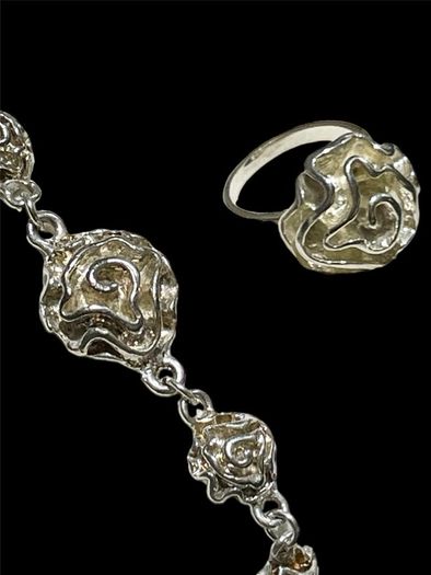 Sterling Silver 925 r ring and bracelet set