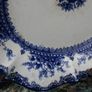 Vintage Ironstone Blue and white Transfer Serving Plates HUDSON WILCOX & TILL - England 16"x12" and 14"x11" Image 5