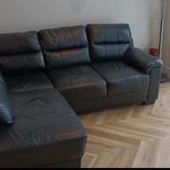 L shaped leather sofa 4 seater