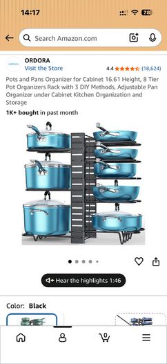 Pot and pan adjustable organizer