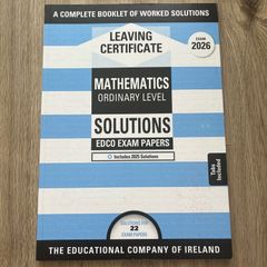 Edco Maths Exam Papers 2026 (Leaving Certificate Ordinary Level 2026 - Worked Solutions)