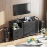 Black Chest of Drawers Bedroom, 8 Fabric Drawers, 30x132x88cm Contains 2 USB & 2 AC Ports Sockets, Storage Dresser with 8 Fabric Drawers Suitable for Bedrooms, Living Rooms Image 7