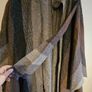 Avoca Ireland Brown Tweed Vintage Poncho Stripe Cape Pure Wool Neck Tie Image 2
