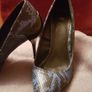 Gorgeous high heels blue black mint condition snake printed leather pointed cool heels size 41/7 Image 2