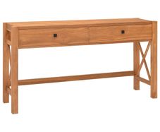 Desk with 2 Drawers 140x40x75 cm Recycled Teak Wood