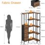 Vintage 5 Tier Corner Shelf Standing with LED Lighting and 4 Drawers, Shelf, Bookcase Cabinet Image 2