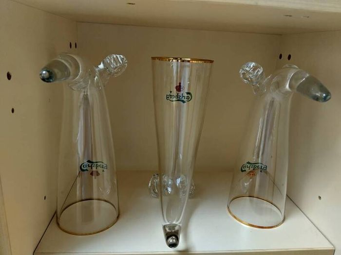 Carlsberg vintage horn glasses