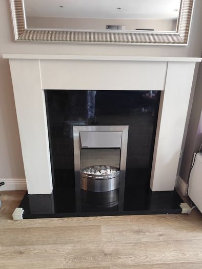 Fire place with heater