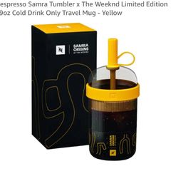 Nespresso Samra Tumbler x The Weeknd Limited Edition 19oz Cold Drink Only Travel Mug Yellow