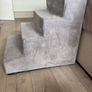Grey, four-step plush pet staircase and small dog bed Image 8